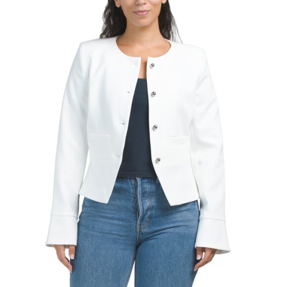 DEREK LAM 10 CROSBY Handbags - DEREK LAM 10 CROSBY Soft White Elizabeth Peplum Jacket